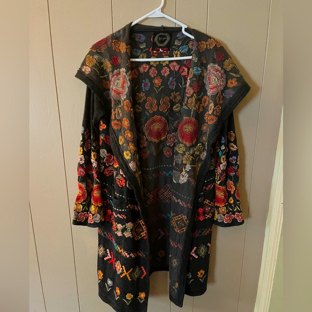 Johnny Was Women's multi Cardigan with hoodie